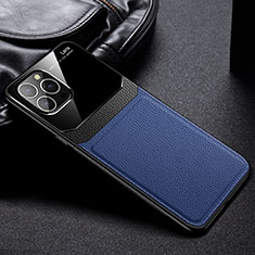 Coque Silicone Gel Motif Cuir Housse Etui Z02 pour Apple iPhone 15 Pro Bleu