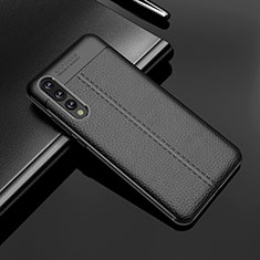 Coque Silicone Gel Motif Cuir Q01 pour Huawei P20 Pro Noir