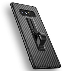 Coque Silicone Gel Serge avec Bague Anneau pour Samsung Galaxy Note 8 Noir
