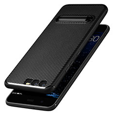 Coque Silicone Gel Serge avec Support pour Huawei P10 Noir