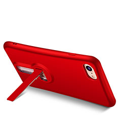 Coque Silicone Gel Souple Couleur Unie avec Support S02 pour Apple iPhone 7 Rouge
