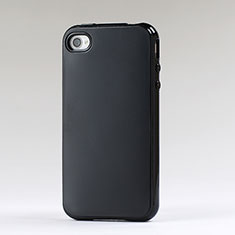 Coque Silicone Gel Souple Couleur Unie pour Apple iPhone 4S Noir