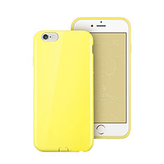 Coque Silicone Gel Souple Couleur Unie pour Apple iPhone 6S Jaune