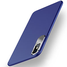Coque Silicone Gel Souple Couleur Unie pour Apple iPhone Xs Bleu
