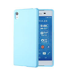Coque Silicone Gel Souple Couleur Unie pour Sony Xperia Z4 Bleu