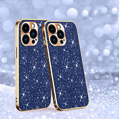 Coque Silicone Housse Etui Gel Bling-Bling AC1 pour Apple iPhone 13 Pro Max Bleu