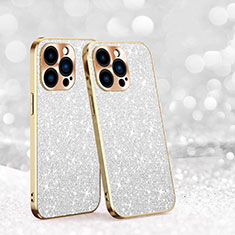 Coque Silicone Housse Etui Gel Bling-Bling AC1 pour Apple iPhone 15 Pro Max Argent