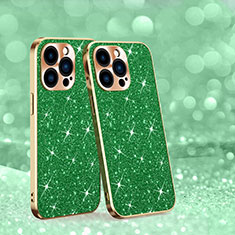 Coque Silicone Housse Etui Gel Bling-Bling AC1 pour Apple iPhone 15 Pro Vert