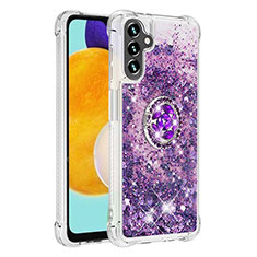 Coque Silicone Housse Etui Gel Bling-Bling avec Support Bague Anneau S01 pour Samsung Galaxy A13 5G Violet
