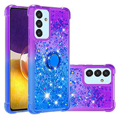 Coque Silicone Housse Etui Gel Bling-Bling avec Support Bague Anneau S02 pour Samsung Galaxy A24 4G Violet