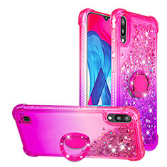 Coque Silicone Housse Etui Gel Bling-Bling avec Support Bague Anneau S02 pour Samsung Galaxy M10 Rose Rouge