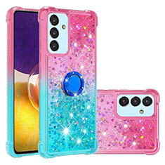 Coque Silicone Housse Etui Gel Bling-Bling avec Support Bague Anneau S02 pour Samsung Galaxy S23 FE 5G Rose