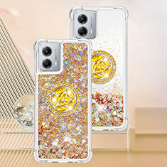 Coque Silicone Housse Etui Gel Bling-Bling avec Support Bague Anneau YB1 pour Motorola Moto G 5G (2023) Or