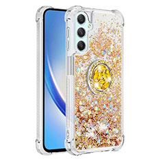 Coque Silicone Housse Etui Gel Bling-Bling avec Support Bague Anneau YB1 pour Samsung Galaxy A25 5G Or