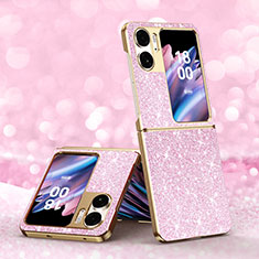 Coque Silicone Housse Etui Gel Bling-Bling GS1 pour Oppo Find N2 Flip 5G Or Rose
