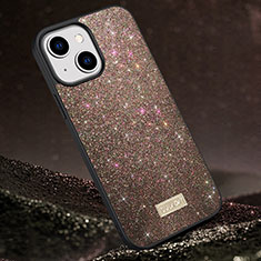 Coque Silicone Housse Etui Gel Bling-Bling LD1 pour Apple iPhone 14 Marron