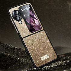 Coque Silicone Housse Etui Gel Bling-Bling LD1 pour Oppo Find N3 Flip 5G Or