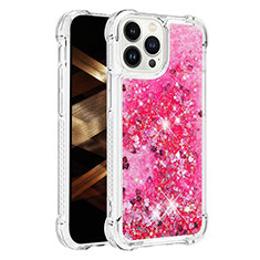 Coque Silicone Housse Etui Gel Bling-Bling S01 pour Apple iPhone 13 Pro Max Rose Rouge