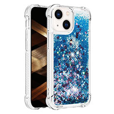Coque Silicone Housse Etui Gel Bling-Bling S01 pour Apple iPhone 14 Bleu