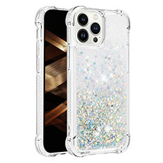 Coque Silicone Housse Etui Gel Bling-Bling S01 pour Apple iPhone 14 Pro Bleu Clair