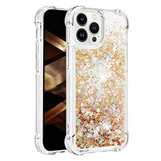 Coque Silicone Housse Etui Gel Bling-Bling S01 pour Apple iPhone 14 Pro Or