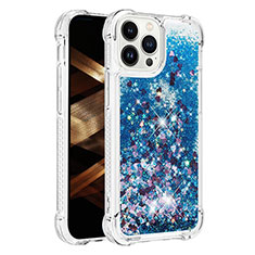 Coque Silicone Housse Etui Gel Bling-Bling S01 pour Apple iPhone 15 Pro Bleu