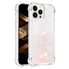 Coque Silicone Housse Etui Gel Bling-Bling S01 pour Apple iPhone 15 Pro Rose