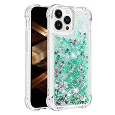 Coque Silicone Housse Etui Gel Bling-Bling S01 pour Apple iPhone 15 Pro Vert