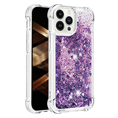 Coque Silicone Housse Etui Gel Bling-Bling S01 pour Apple iPhone 15 Pro Violet