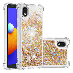 Coque Silicone Housse Etui Gel Bling-Bling S01 pour Samsung Galaxy A01 Core Or