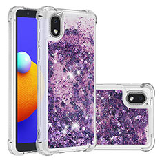 Coque Silicone Housse Etui Gel Bling-Bling S01 pour Samsung Galaxy A01 Core Violet