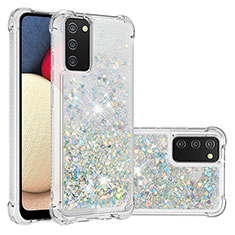 Coque Silicone Housse Etui Gel Bling-Bling S01 pour Samsung Galaxy A02s Argent