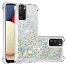 Coque Silicone Housse Etui Gel Bling-Bling S01 pour Samsung Galaxy A03s Argent