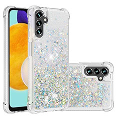 Coque Silicone Housse Etui Gel Bling-Bling S01 pour Samsung Galaxy A04s Argent