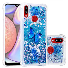 Coque Silicone Housse Etui Gel Bling-Bling S01 pour Samsung Galaxy A10s Bleu