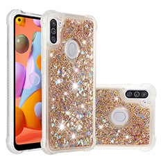 Coque Silicone Housse Etui Gel Bling-Bling S01 pour Samsung Galaxy A11 Or