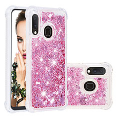 Coque Silicone Housse Etui Gel Bling-Bling S01 pour Samsung Galaxy A20e Rouge