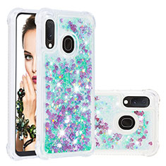 Coque Silicone Housse Etui Gel Bling-Bling S01 pour Samsung Galaxy A20e Vert
