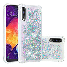 Coque Silicone Housse Etui Gel Bling-Bling S01 pour Samsung Galaxy A30S Argent