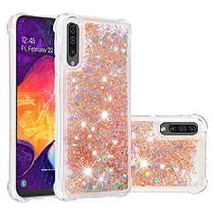 Coque Silicone Housse Etui Gel Bling-Bling S01 pour Samsung Galaxy A30S Or