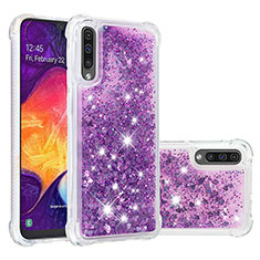 Coque Silicone Housse Etui Gel Bling-Bling S01 pour Samsung Galaxy A30S Violet