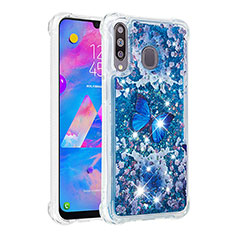 Coque Silicone Housse Etui Gel Bling-Bling S01 pour Samsung Galaxy A40s Bleu