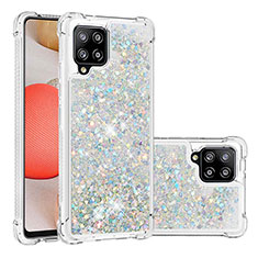 Coque Silicone Housse Etui Gel Bling-Bling S01 pour Samsung Galaxy A42 5G Argent