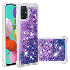 Coque Silicone Housse Etui Gel Bling-Bling S01 pour Samsung Galaxy A51 4G Violet
