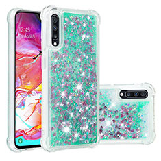 Coque Silicone Housse Etui Gel Bling-Bling S01 pour Samsung Galaxy A70 Vert