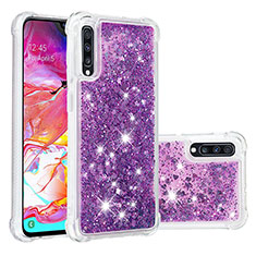 Coque Silicone Housse Etui Gel Bling-Bling S01 pour Samsung Galaxy A70 Violet