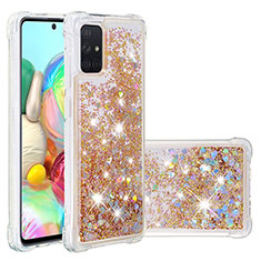 Coque Silicone Housse Etui Gel Bling-Bling S01 pour Samsung Galaxy A71 5G Or