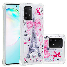 Coque Silicone Housse Etui Gel Bling-Bling S01 pour Samsung Galaxy A91 Rose