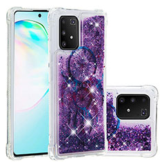 Coque Silicone Housse Etui Gel Bling-Bling S01 pour Samsung Galaxy A91 Violet