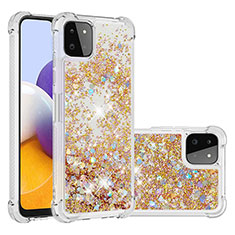Coque Silicone Housse Etui Gel Bling-Bling S01 pour Samsung Galaxy F42 5G Or